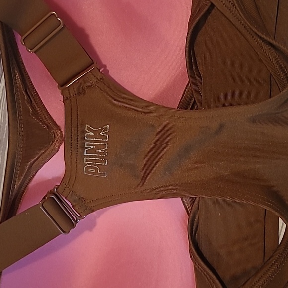 Victoria's Secret PINK Active Ultimate Push-up Racerback Sports Bra Brown XL - Picture 5 of 10